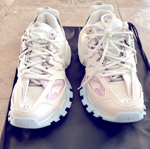 Balenciaga Track Sneakers in White Blue Purple, Size 41 New w/Dust Bag $1,150 - Picture 6 of 13